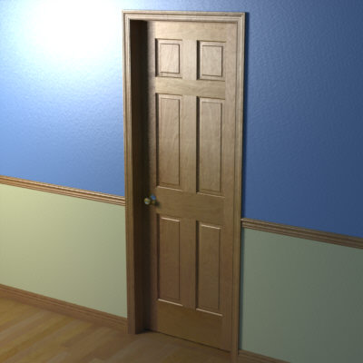 3d door nob trim - Door with nob and trim by Naceman